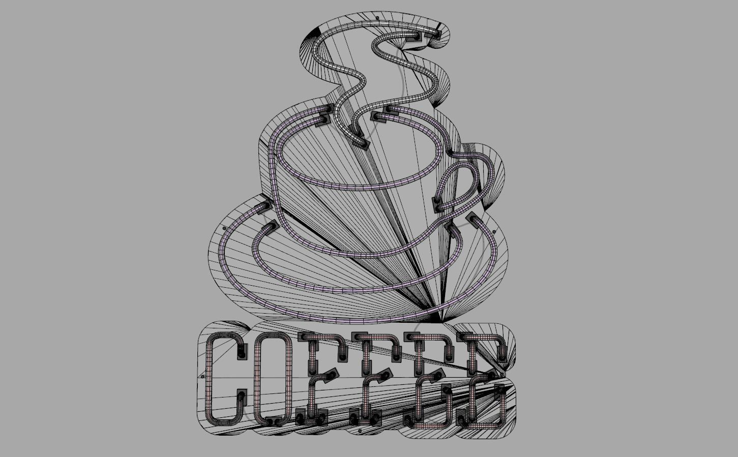 Coffee 3 - Neon Sign 3D model_5