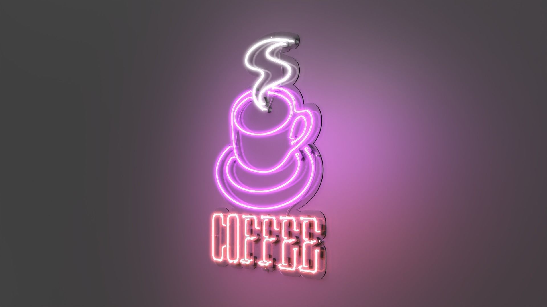 Coffee 3 - Neon Sign 3D model_3