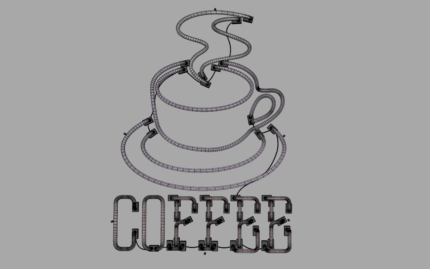 Coffee 3 - Neon Sign 3D model_6