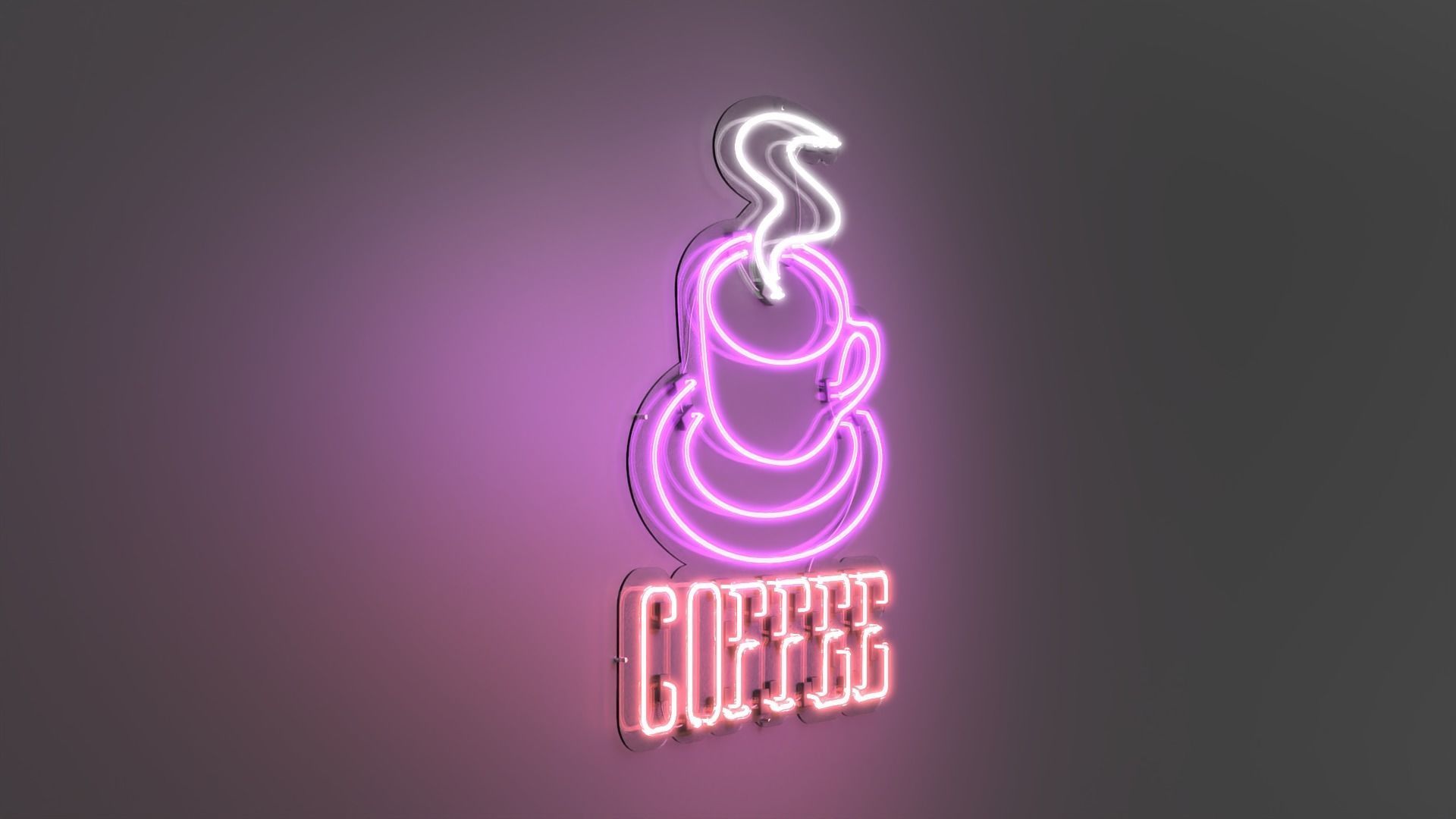Coffee 3 - Neon Sign 3D model_4