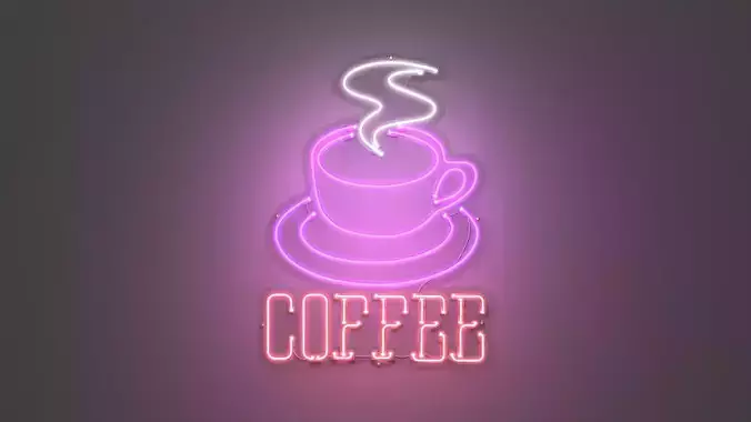Coffee 3 - Neon Sign 3D model
