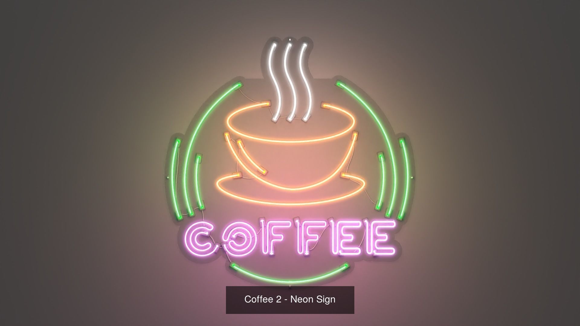 Coffee Neon Signs - 4 Pack 3D Model Collection_3