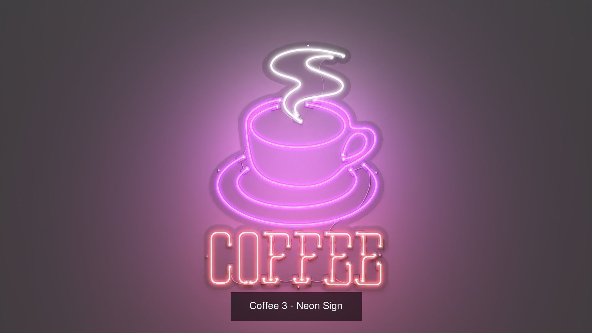 Coffee Neon Signs - 4 Pack 3D Model Collection_4