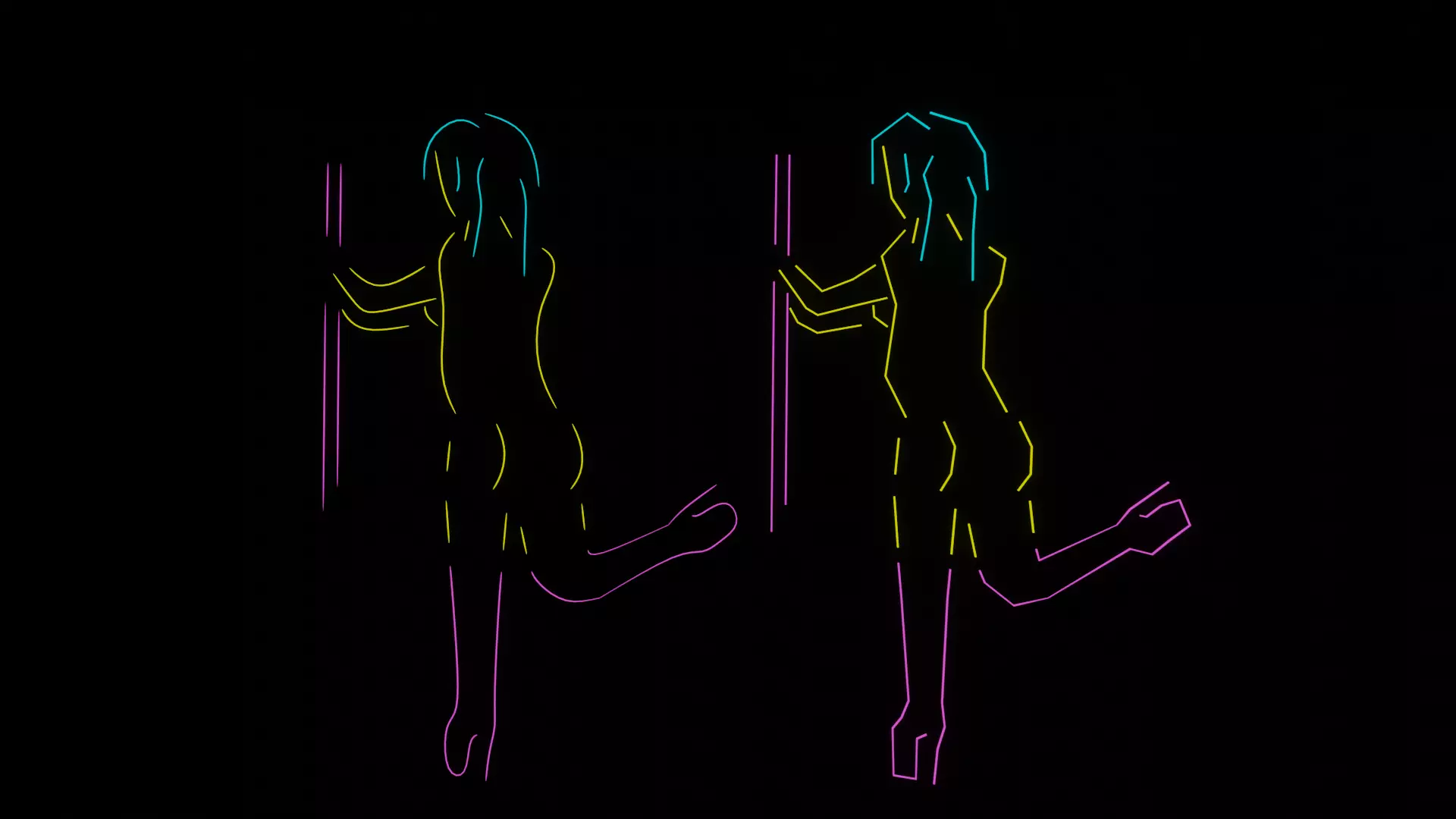 low poly and high poly smooth stripper sign club neon Free 3D model