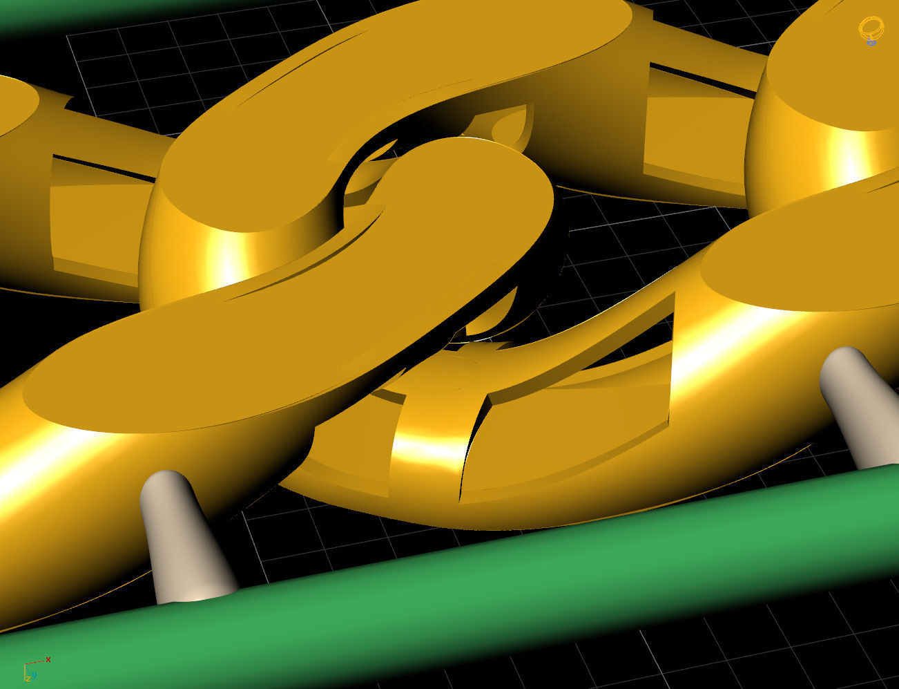 12 MM 45 CM CUBAN LINK CHAIN FOR BRACELET OR NECKLACE 3D print model_4