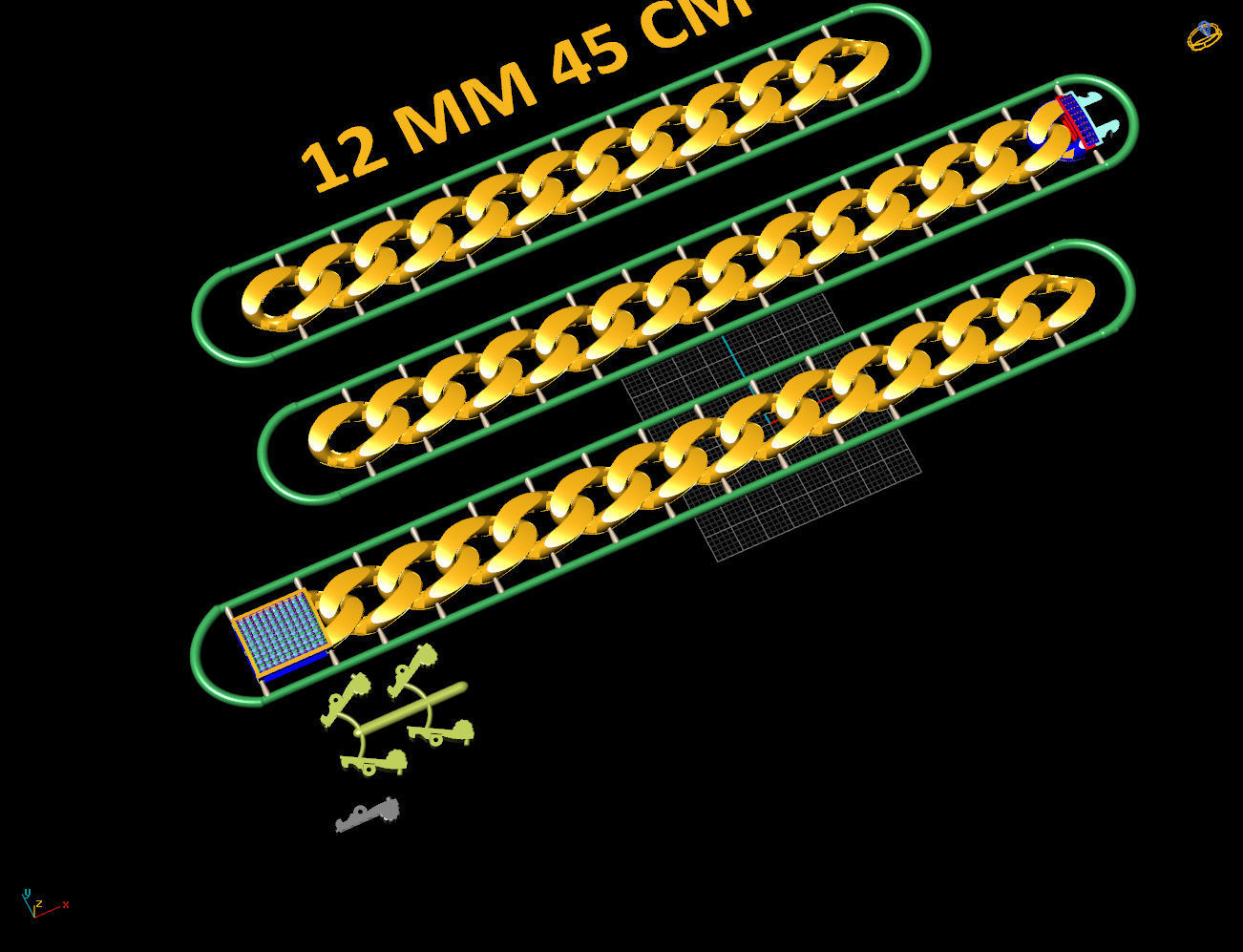 12 MM 45 CM CUBAN LINK CHAIN FOR BRACELET OR NECKLACE 3D print model_7
