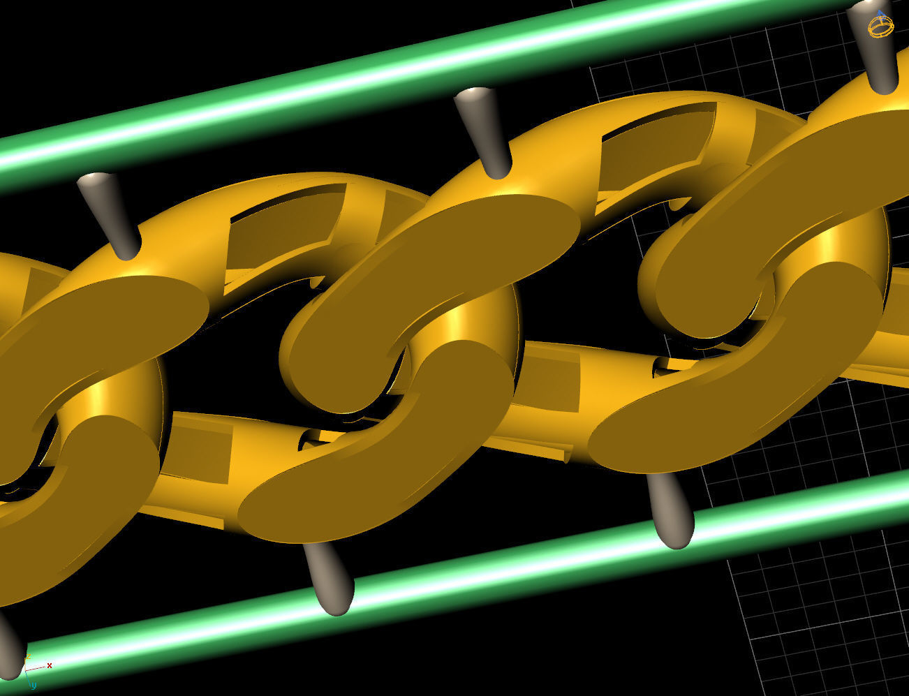 12 MM 45 CM CUBAN LINK CHAIN FOR BRACELET OR NECKLACE 3D print model_3