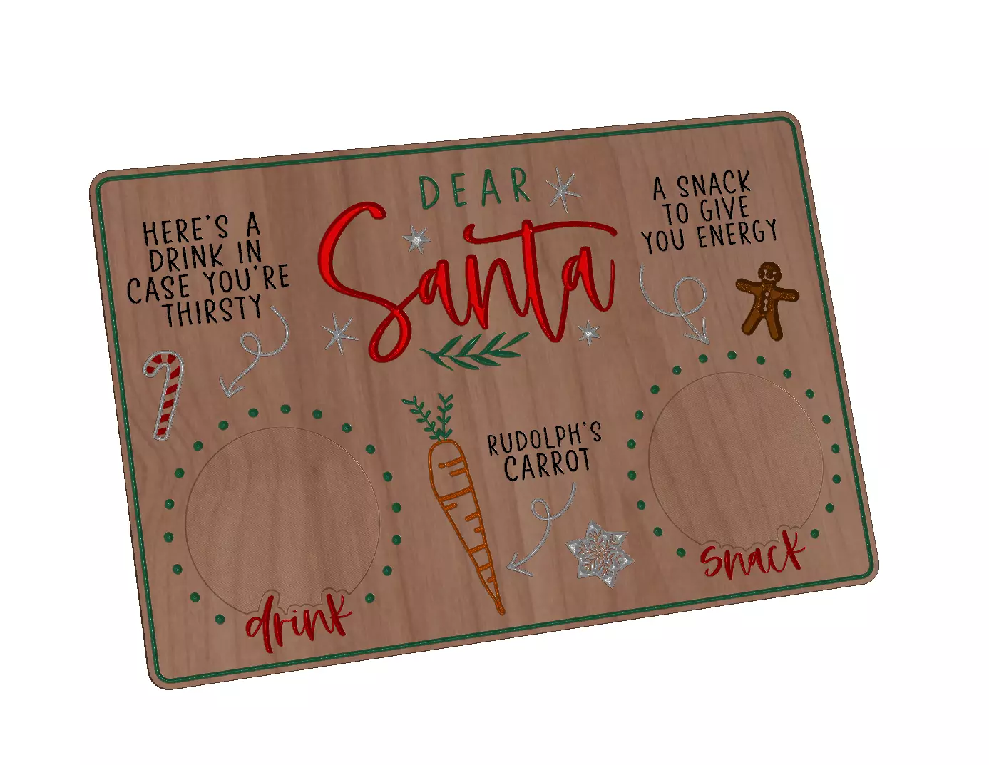 Santa Serving Tray  3D print model_0