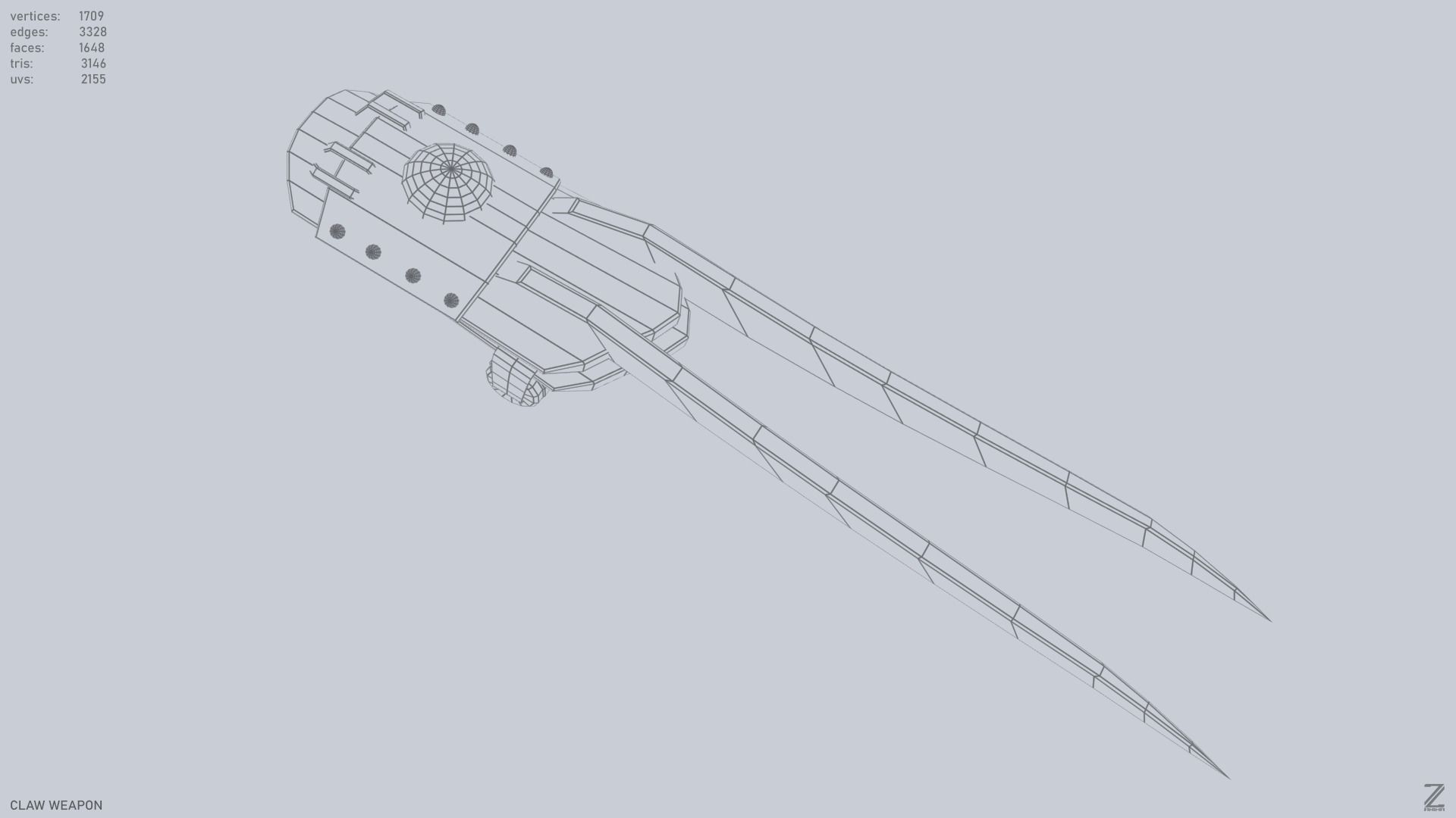Claw weapon Low-poly 3D model_9