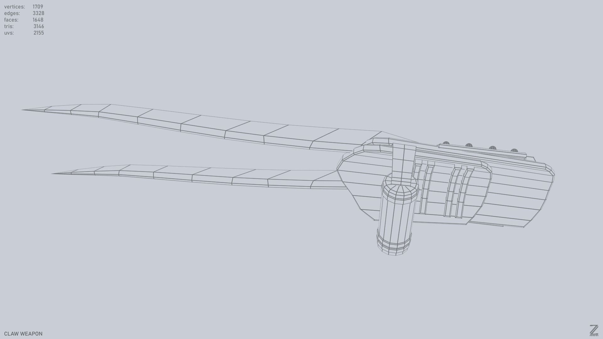 Claw weapon Low-poly 3D model_11