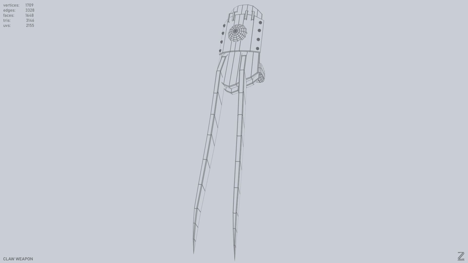 Claw weapon Low-poly 3D model_14
