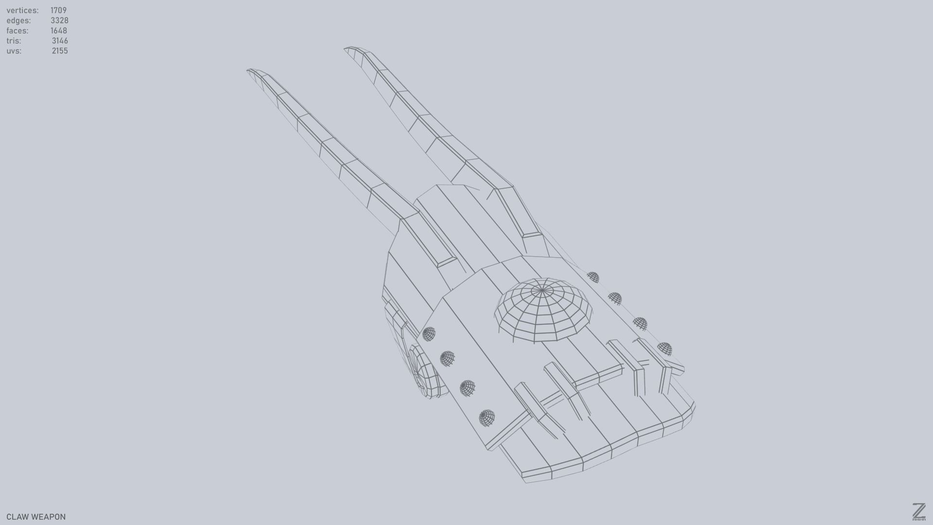 Claw weapon Low-poly 3D model_12