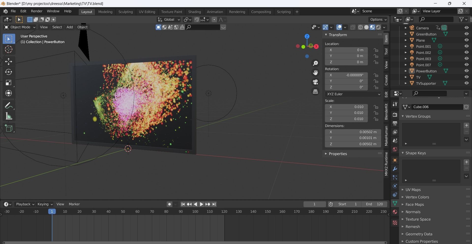 Modern TV Low-poly 3D model_17