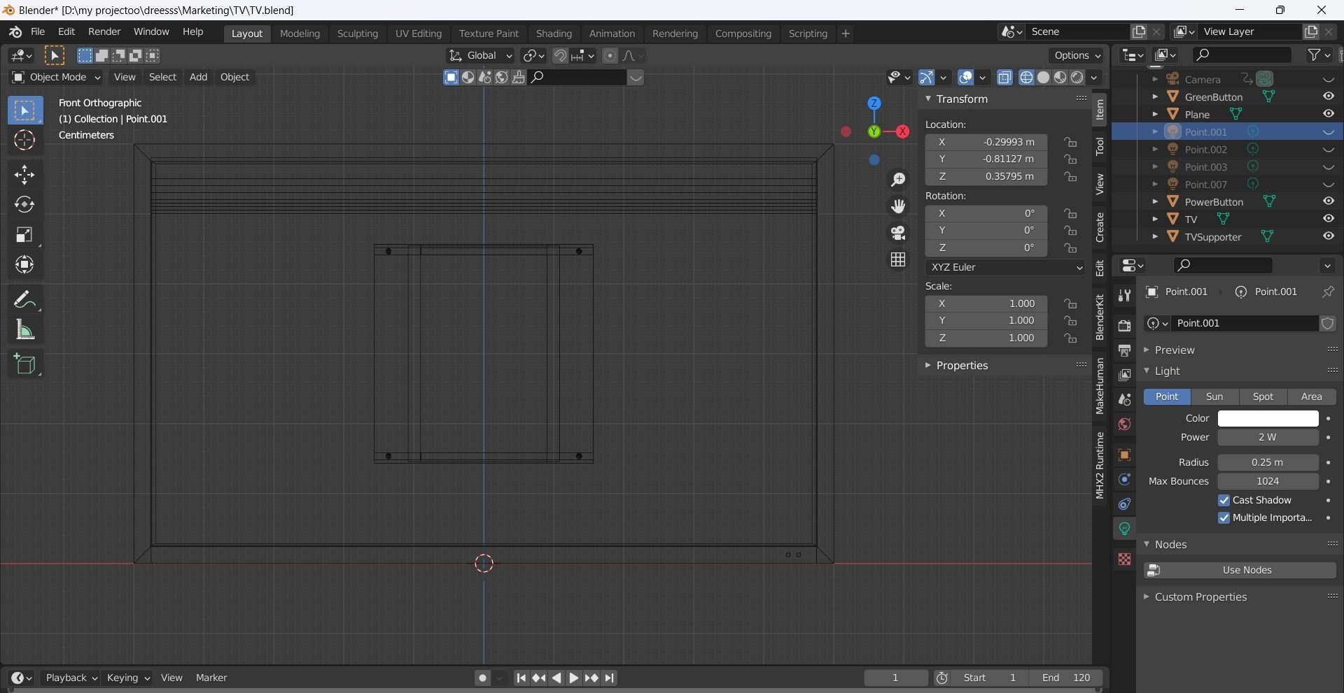 Modern TV Low-poly 3D model_10