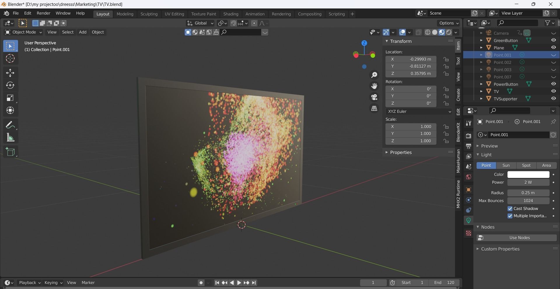 Modern TV Low-poly 3D model_12