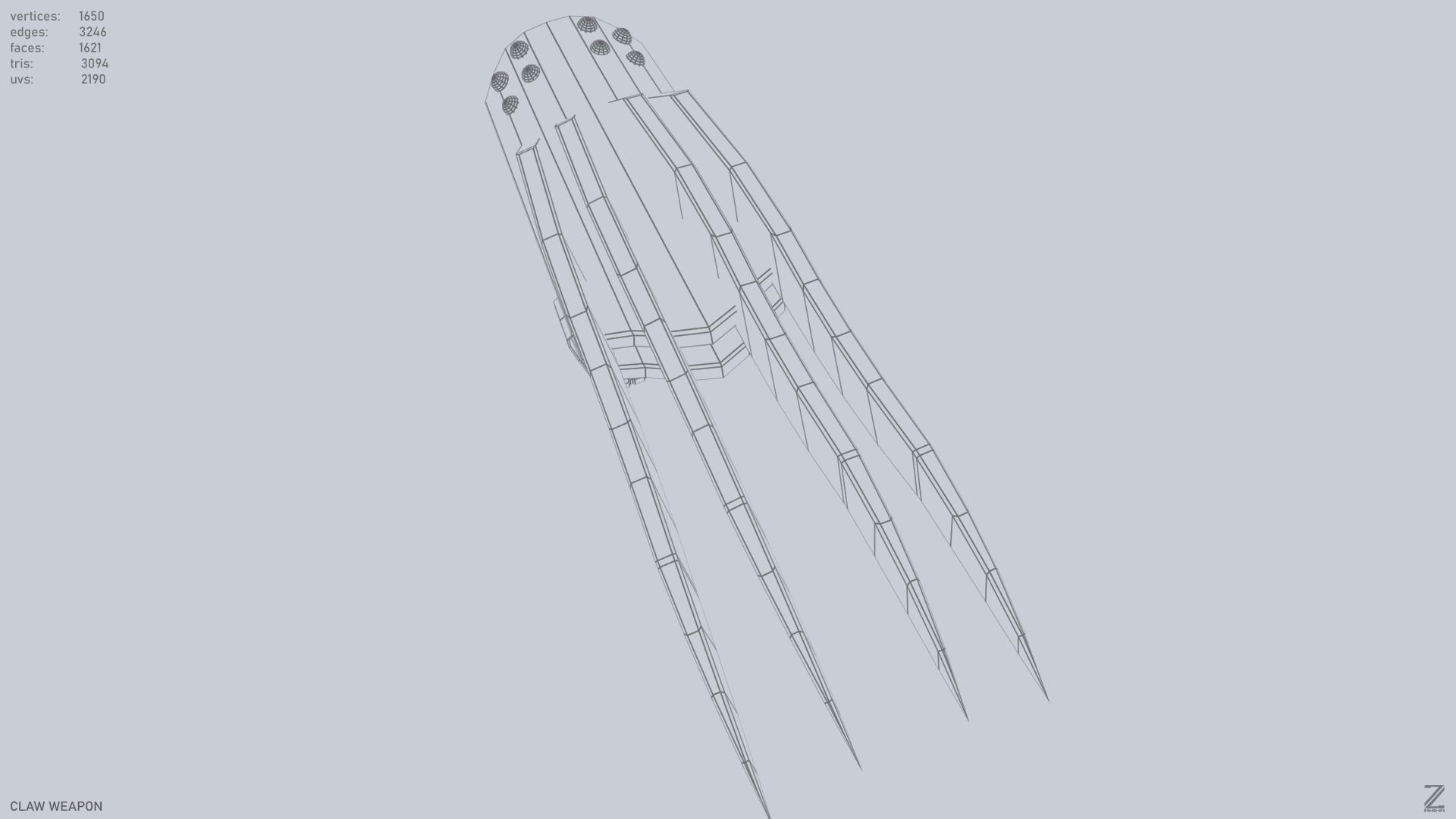Claw weapon Low-poly 3D model_11