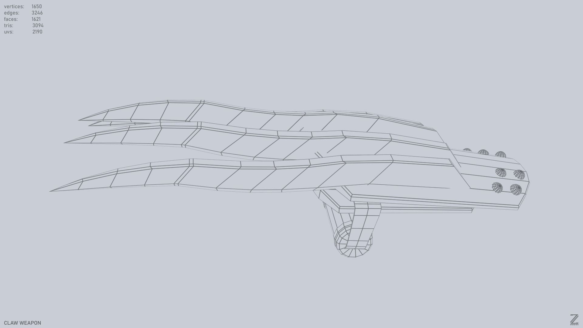 Claw weapon Low-poly 3D model_13