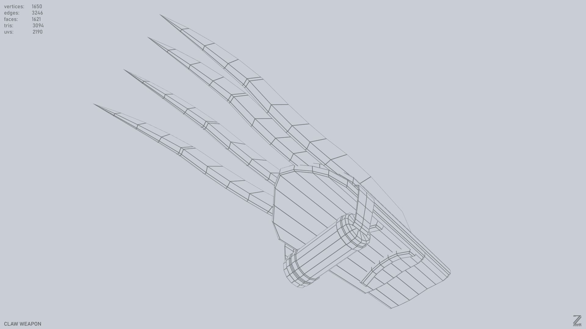 Claw weapon Low-poly 3D model_12