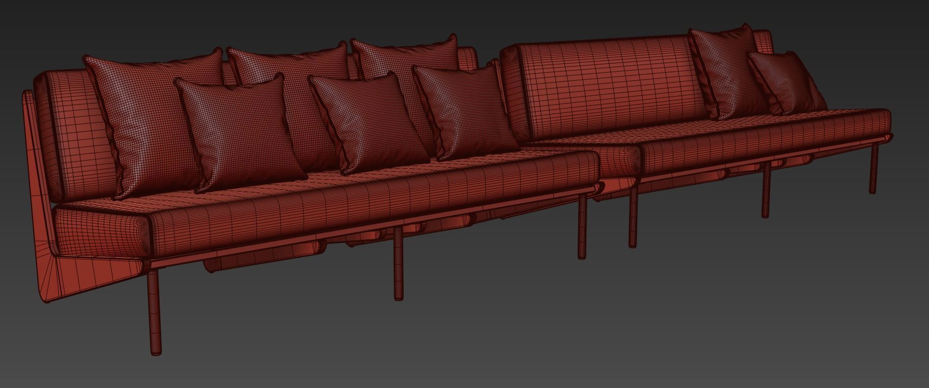 Kinney Teak Sofa by Crate and Barrel 3D model_9