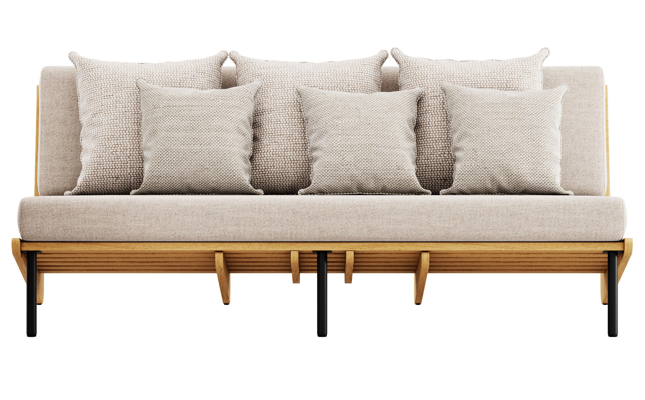 Kinney Teak Sofa by Crate and Barrel 3D model_11