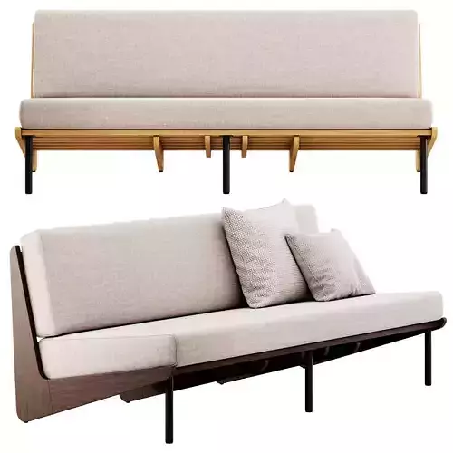 Kinney Teak Sofa by Crate and Barrel