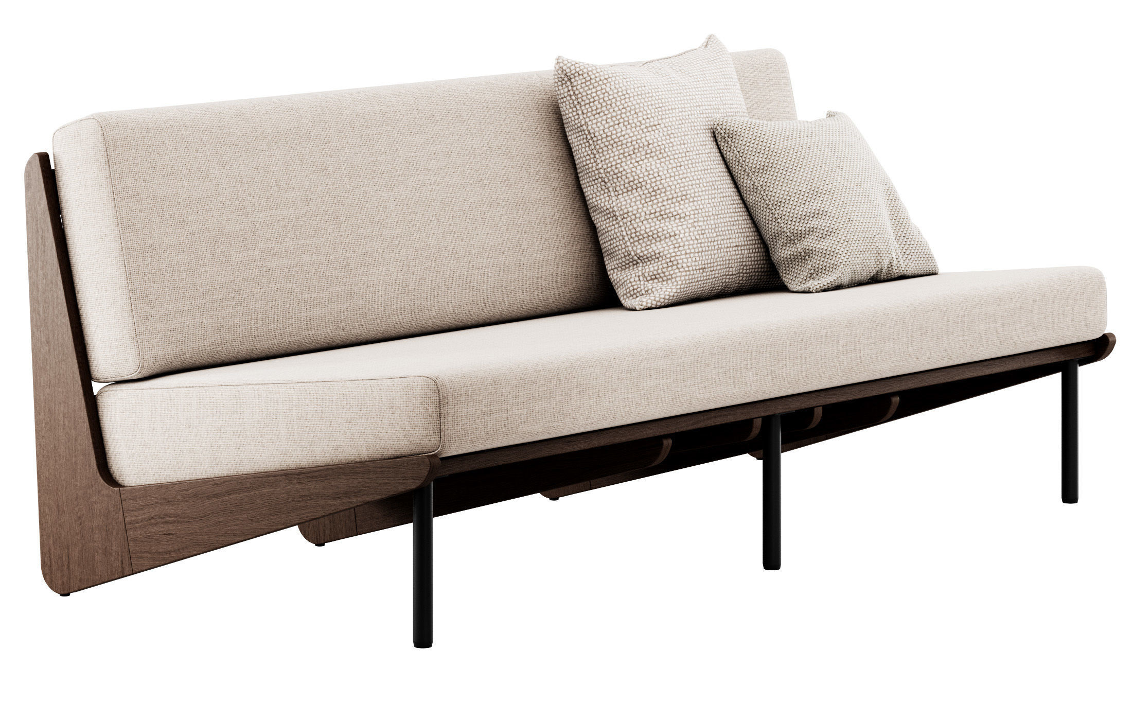 Kinney Teak Sofa by Crate and Barrel 3D model_6