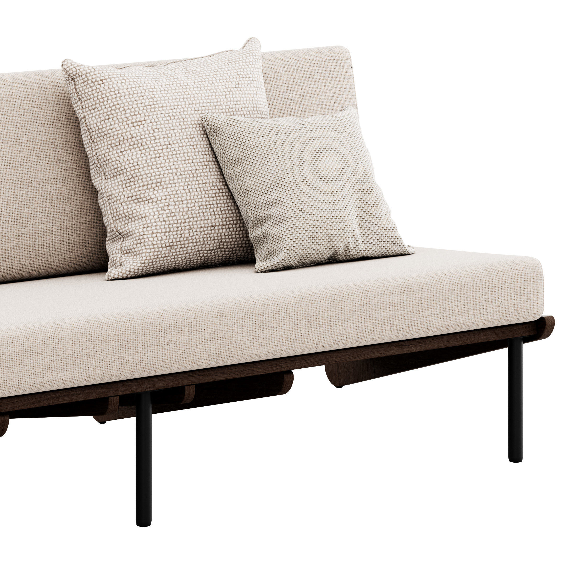 Kinney Teak Sofa by Crate and Barrel 3D model_2