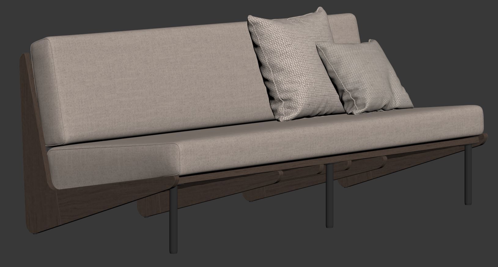 Kinney Teak Sofa by Crate and Barrel 3D model_16