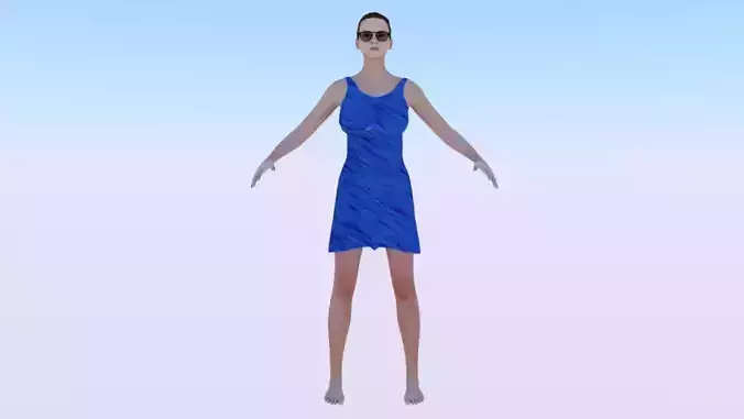 Woman in a Beach Dress 01