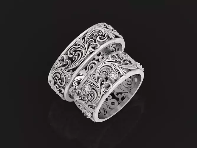 wedding rings with pattern 865