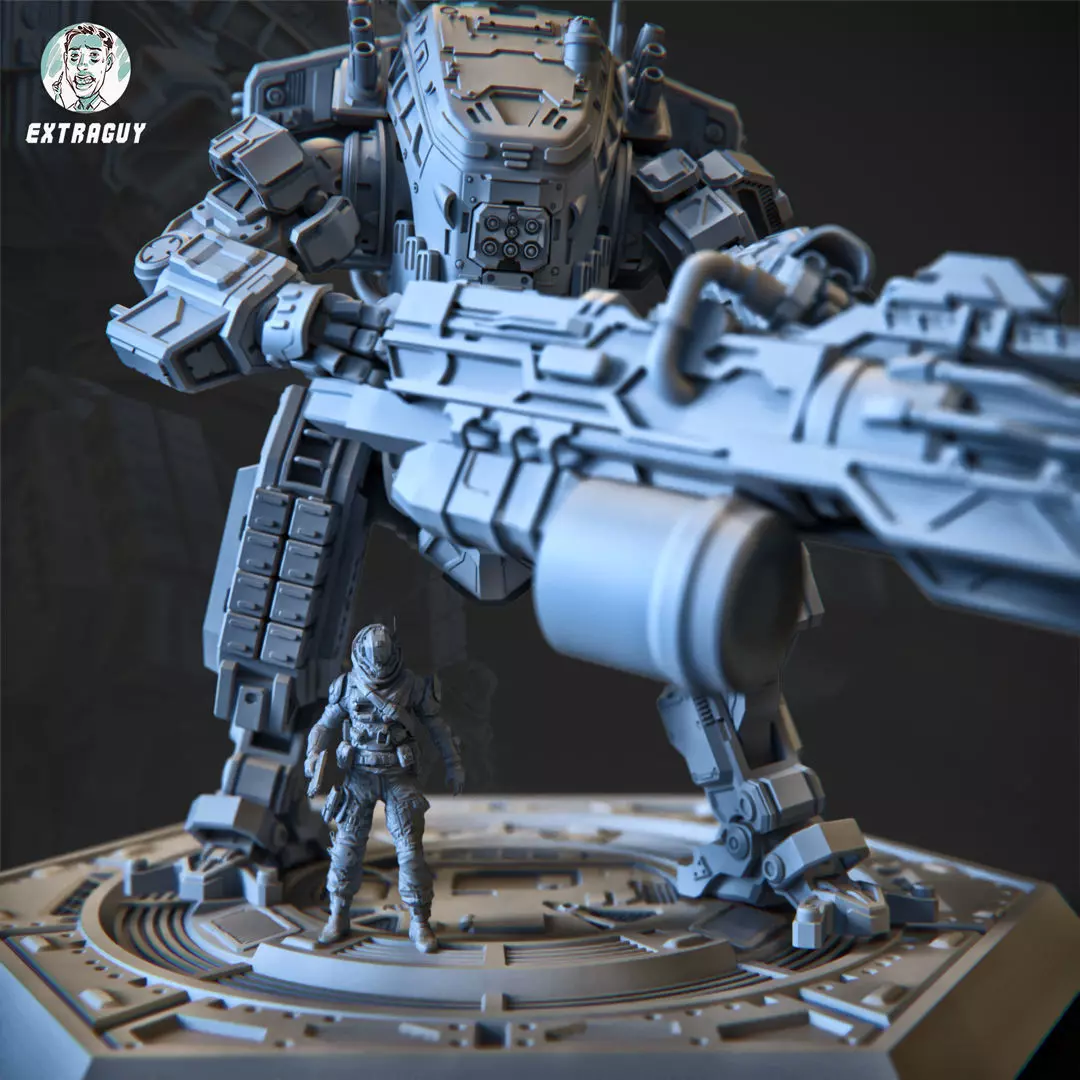 A Man and His Robot 75mm 3D Printable 3D print model