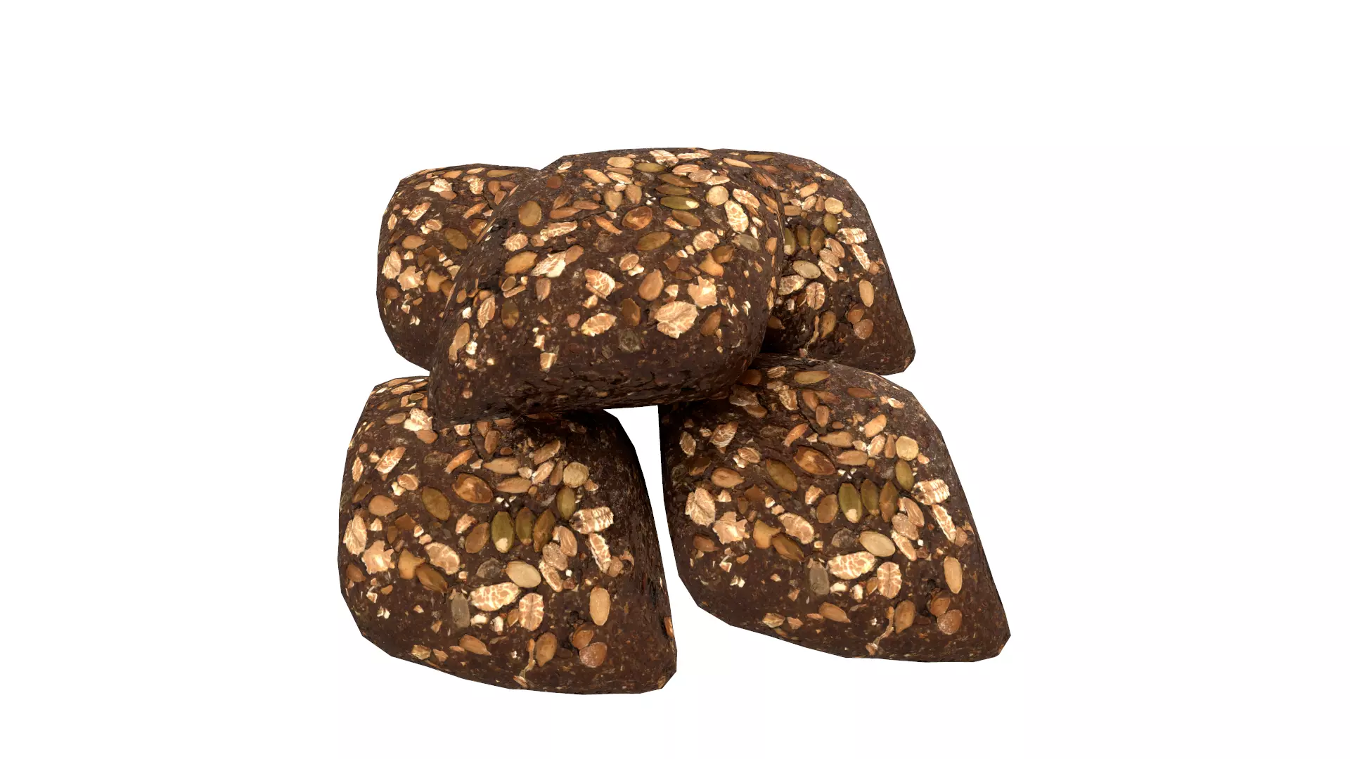 Black Seed Bread AR VR PBR Low-poly 3D model