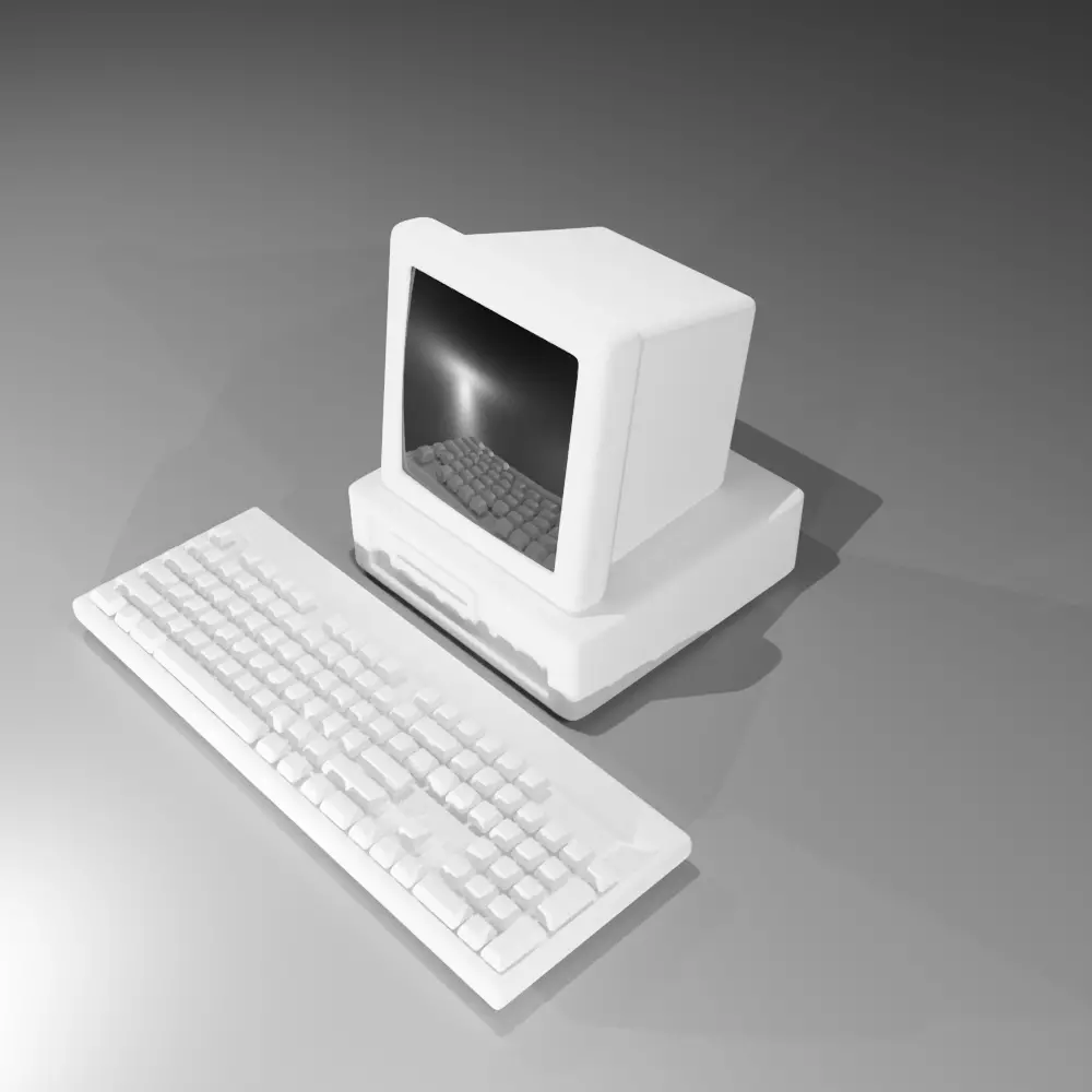 old computer Free 3D model_0