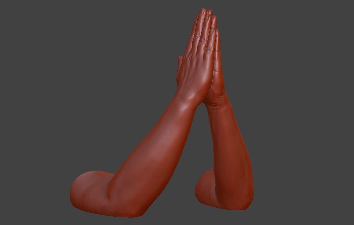 hands clasped praying  3D print model_28