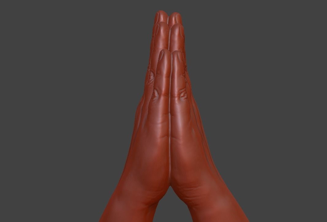 hands clasped praying  3D print model_8
