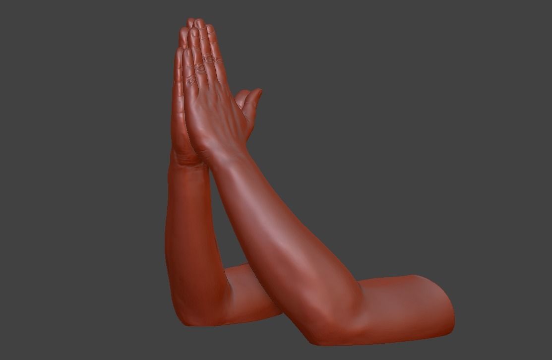 hands clasped praying  3D print model_38