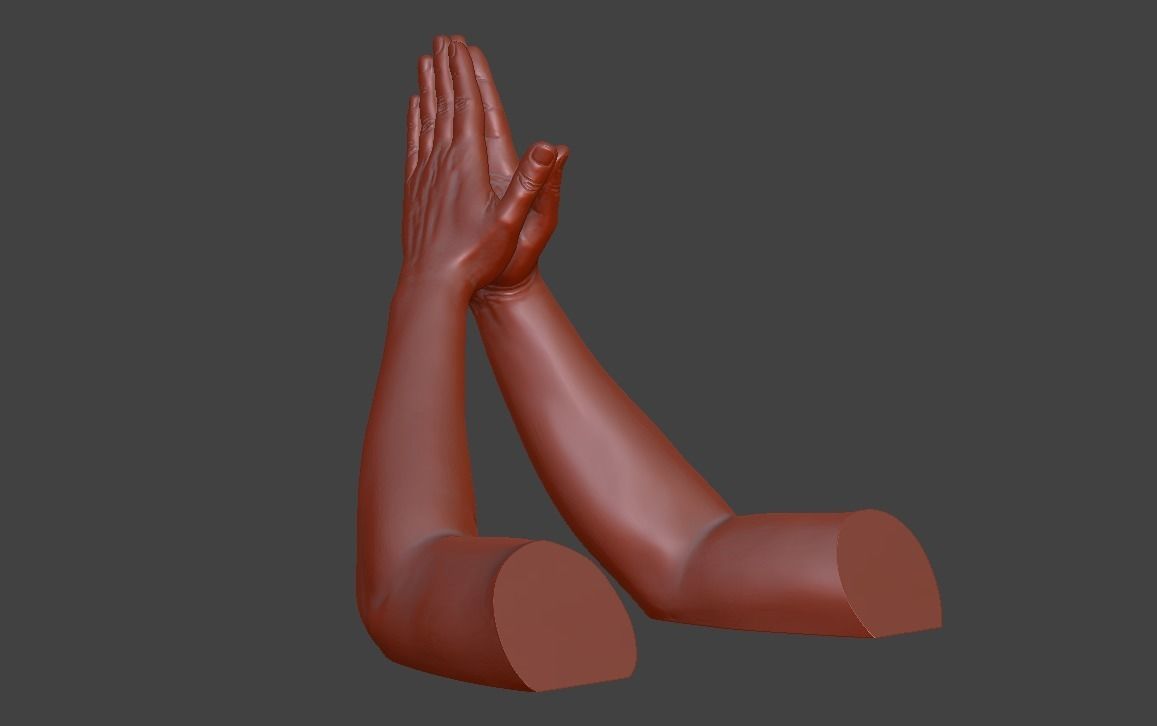 hands clasped praying  3D print model_19
