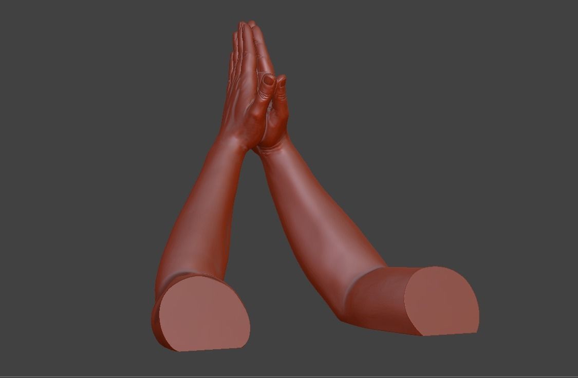 hands clasped praying  3D print model_20