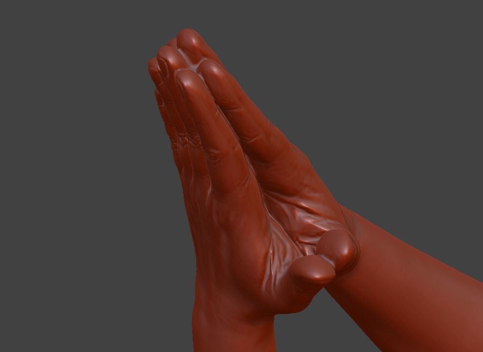 hands clasped praying  3D print model_12