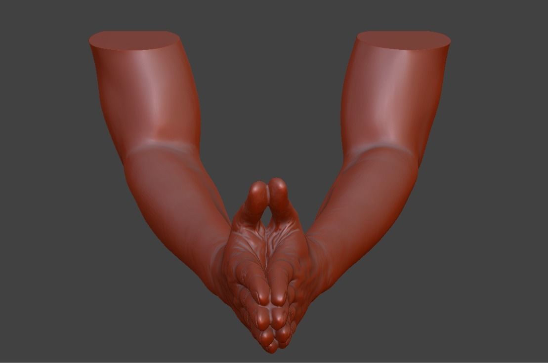 hands clasped praying  3D print model_15