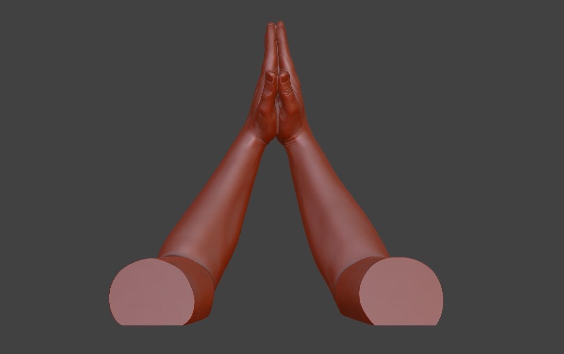 hands clasped praying  3D print model_21
