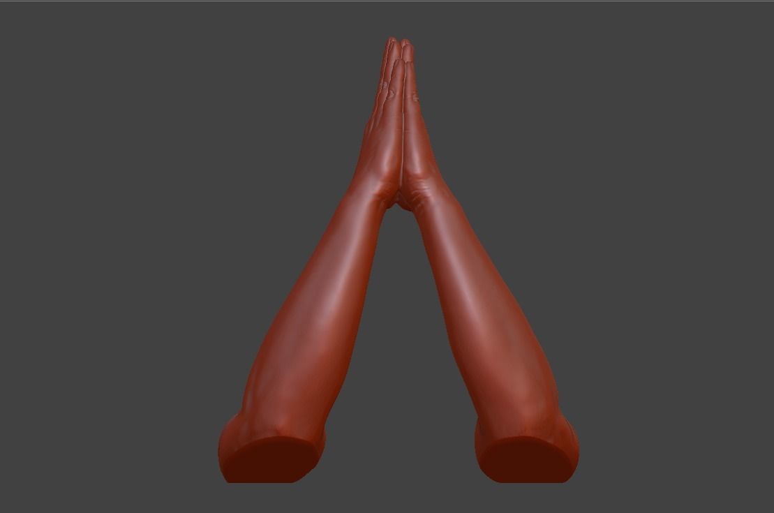 hands clasped praying  3D print model_29