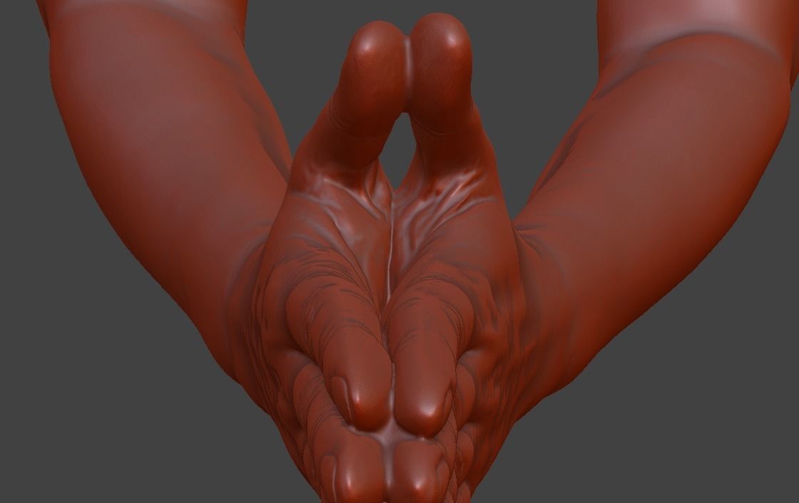 hands clasped praying  3D print model_7