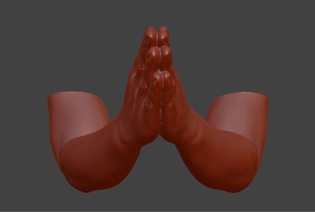 hands clasped praying  3D print model_11