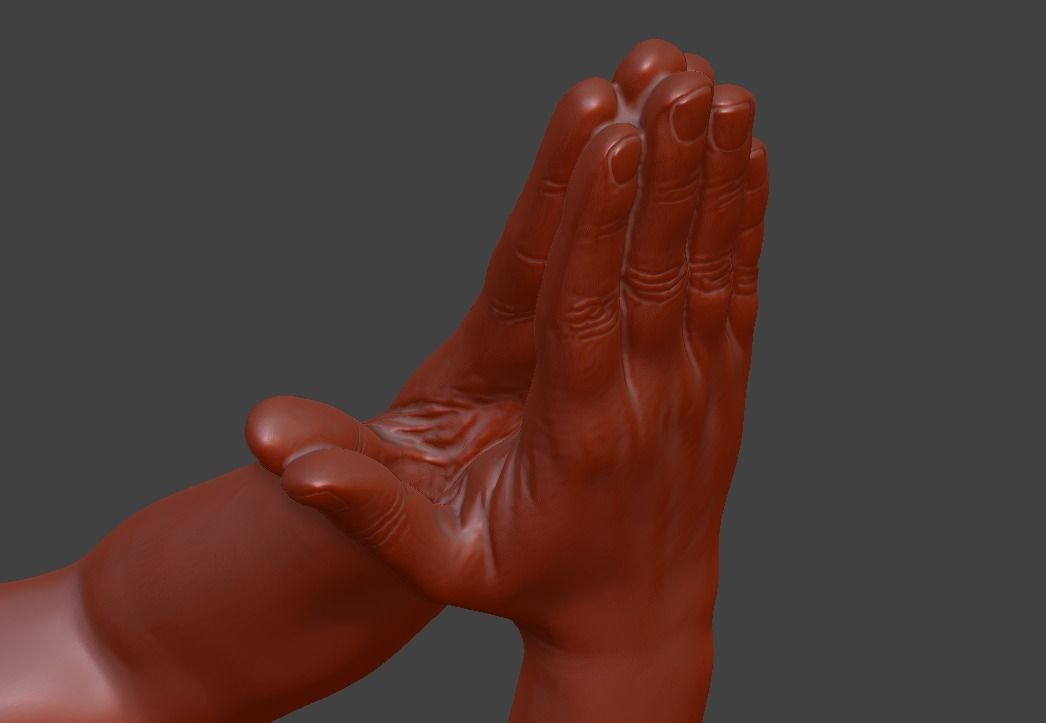 hands clasped praying  3D print model_6