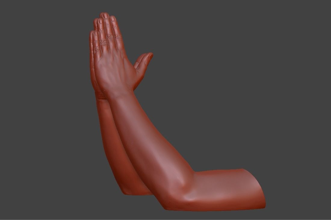 hands clasped praying  3D print model_42