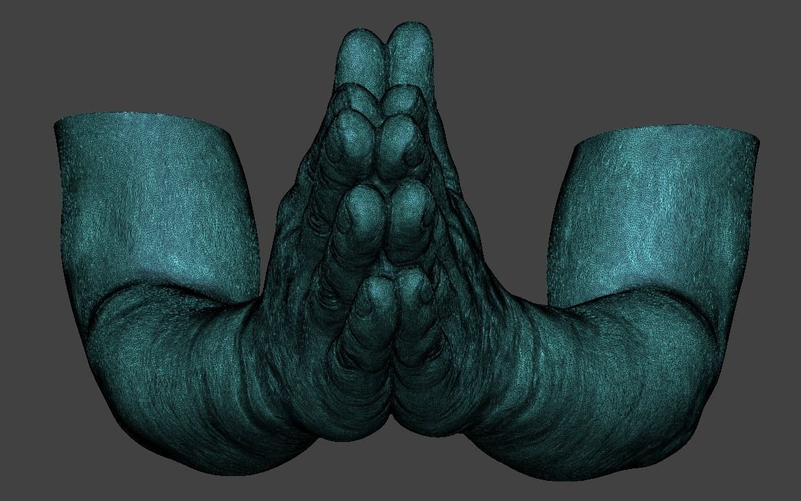 hands clasped praying  3D print model_43