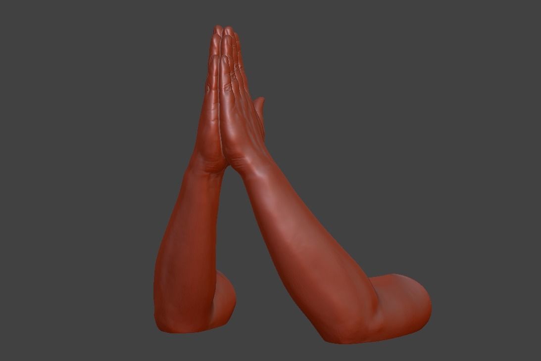 hands clasped praying  3D print model_1
