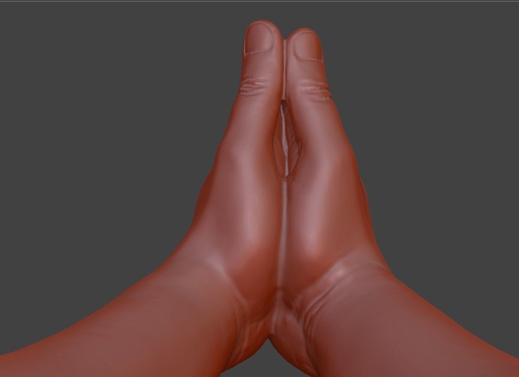 hands clasped praying  3D print model_40