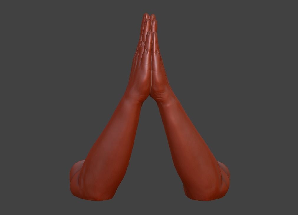 hands clasped praying  3D print model_16